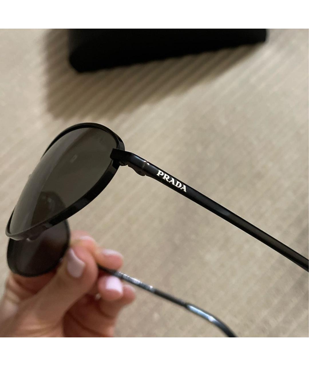 PRADA Черные металлические солнцезащитные очки, фото 3