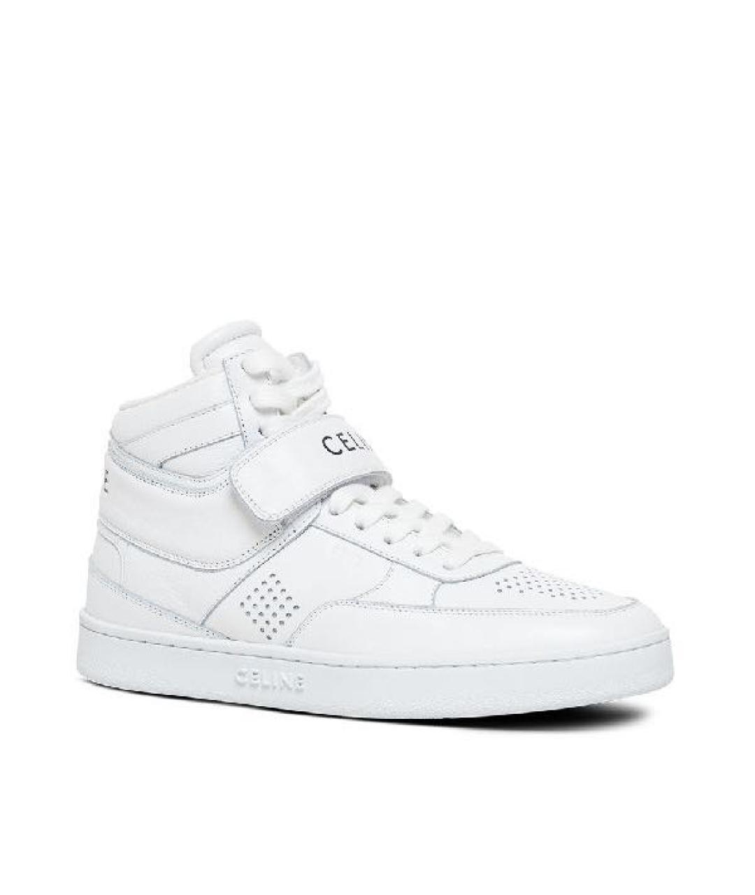 CELINE Белые кожаные кроссовки, фото 9