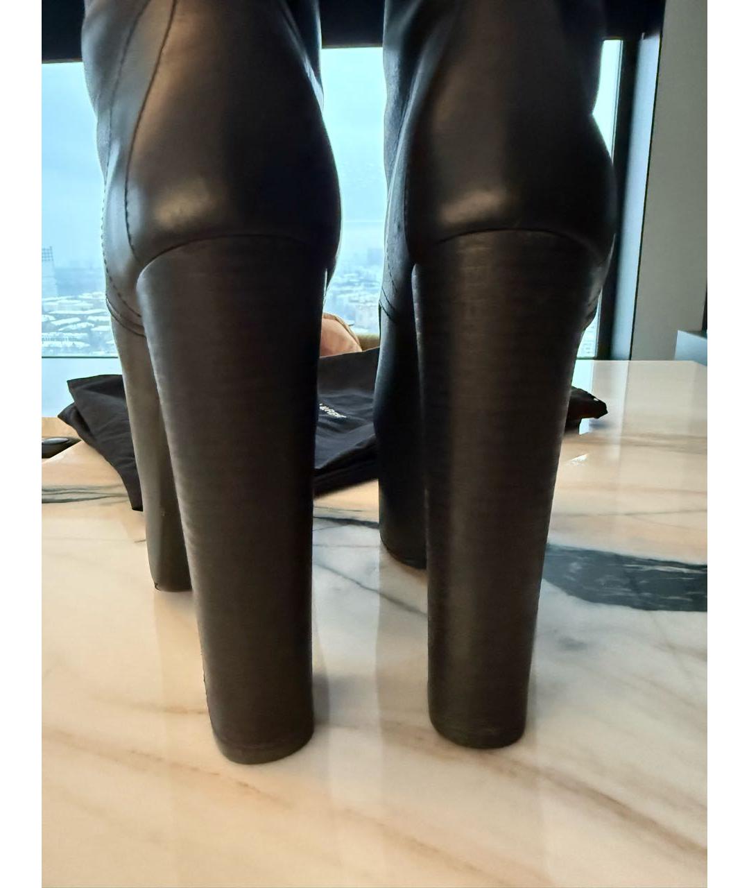 SAINT LAURENT Черные кожаные ботильоны, фото 4