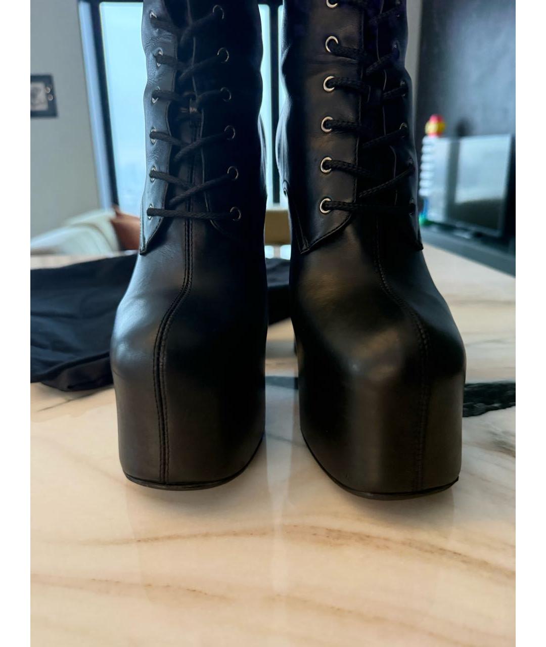 SAINT LAURENT Черные кожаные ботильоны, фото 3