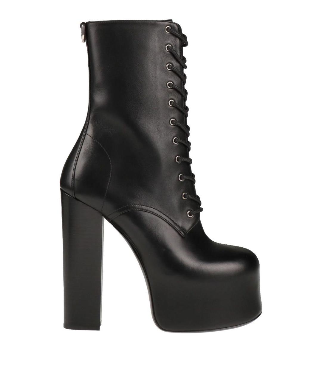 SAINT LAURENT Черные кожаные ботильоны, фото 1