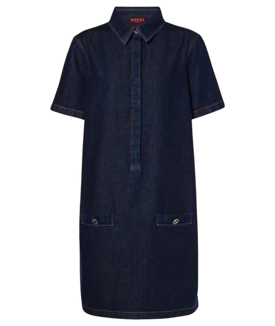 GUCCI Темно-синее деним повседневное платье, фото 1