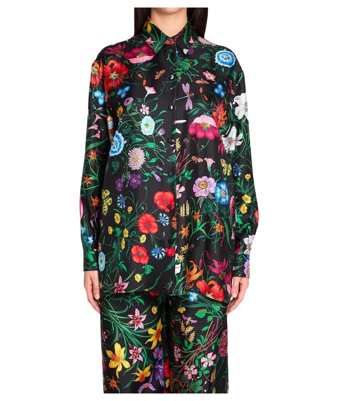 GUCCI Мульти шелковая рубашка, фото 1