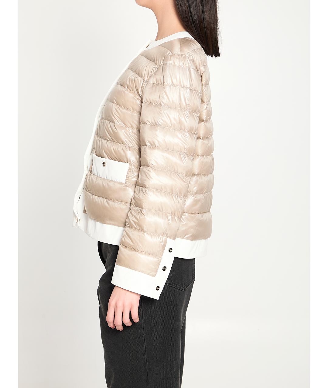 HERNO Бежевый полиамидовый пуховик, фото 2