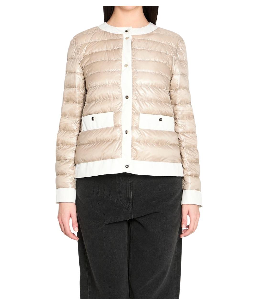 HERNO Бежевый полиамидовый пуховик, фото 1