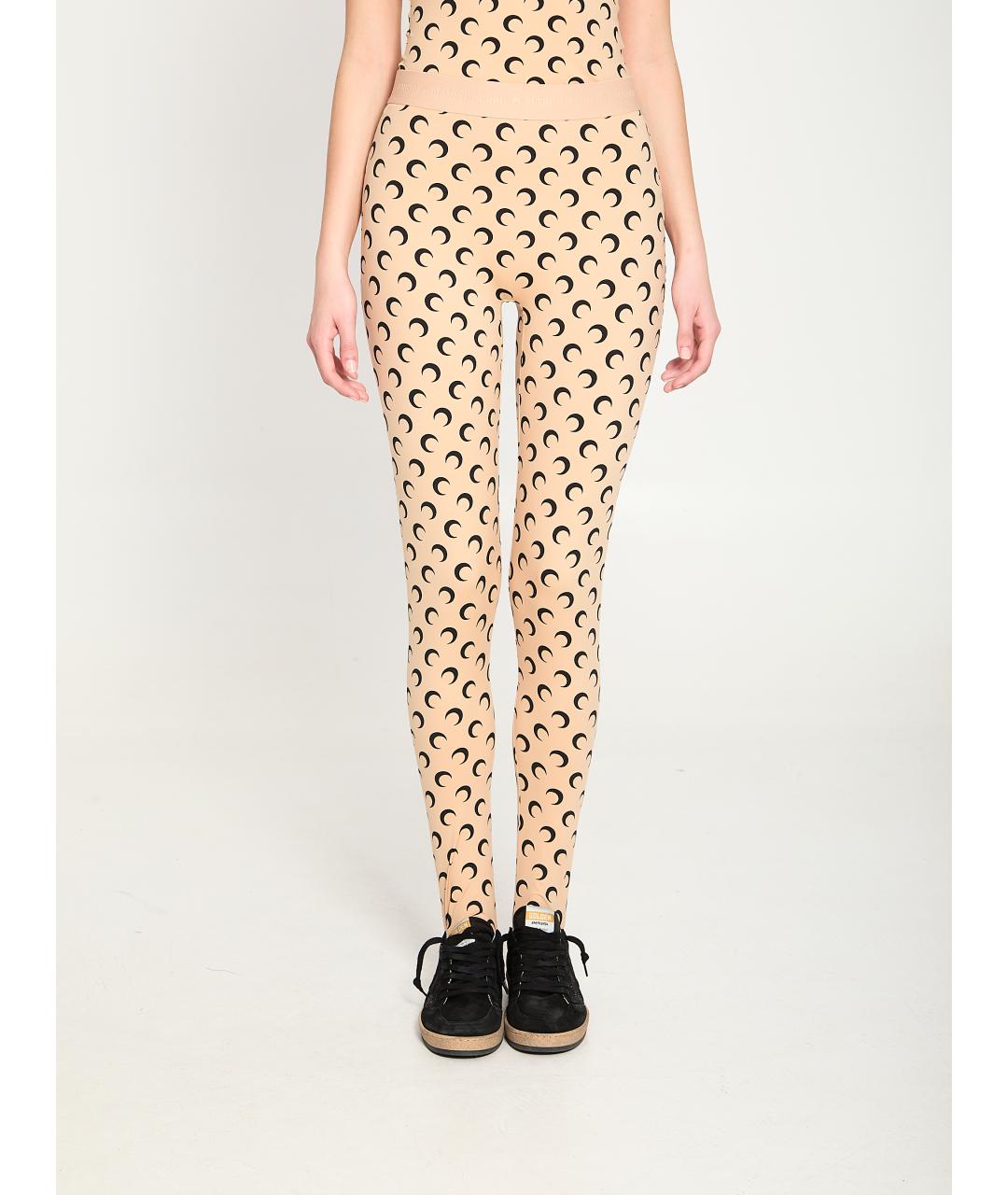 MARINE SERRE Бежевые полиамидовые леггинсы и велосипедки, фото 5