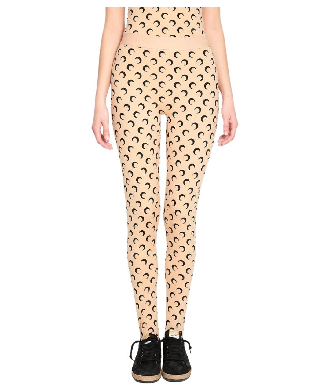 MARINE SERRE Бежевые полиамидовые леггинсы и велосипедки, фото 1
