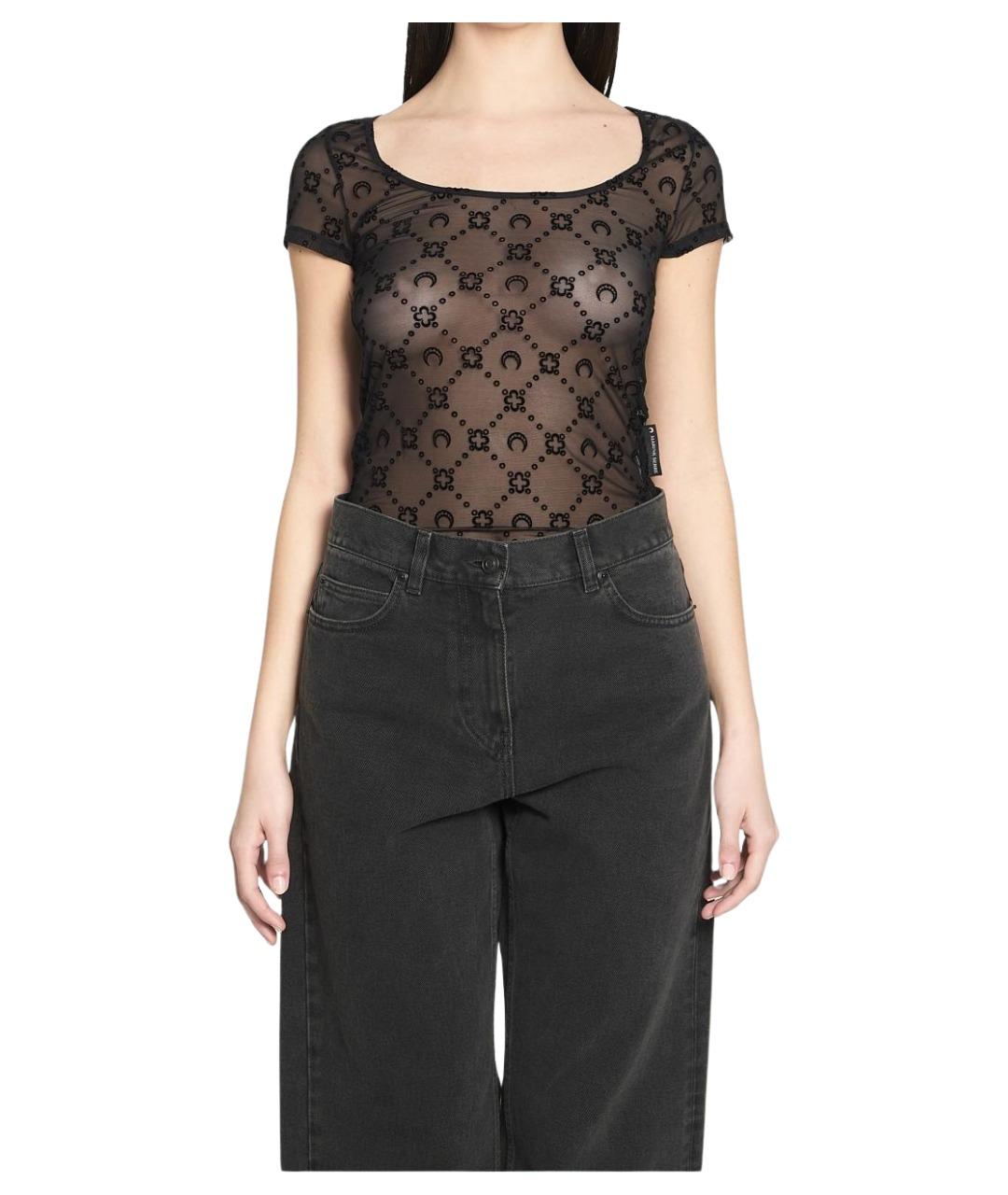 MARINE SERRE Черная полиамидовая футболка, фото 1