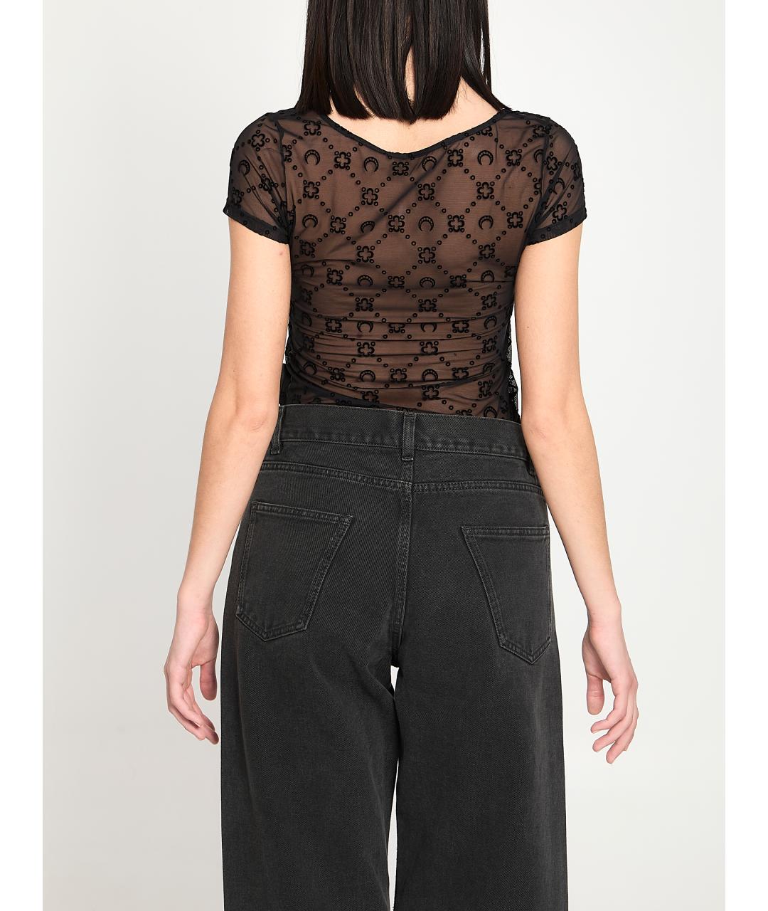 MARINE SERRE Черная полиамидовая футболка, фото 4