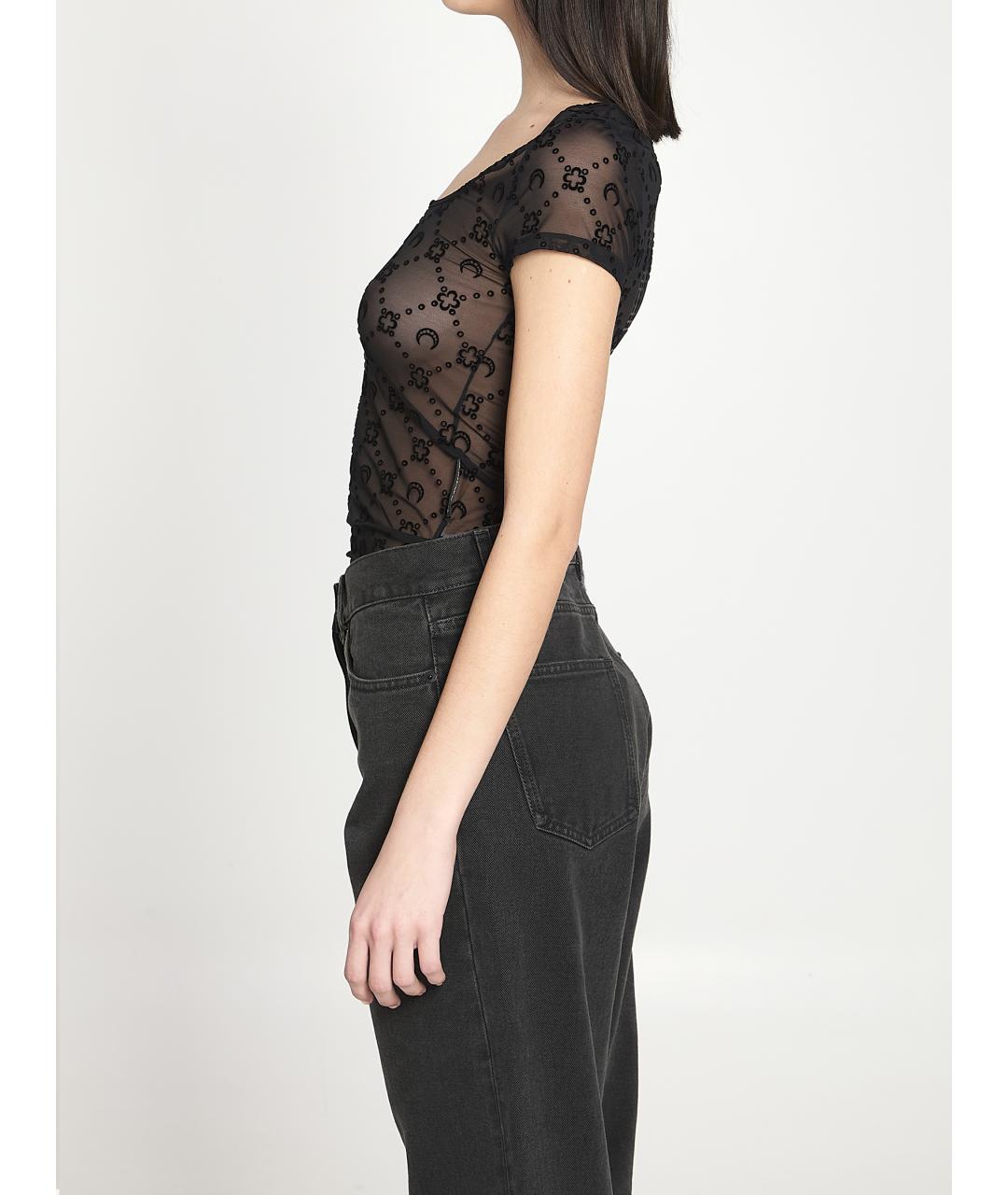 MARINE SERRE Черная полиамидовая футболка, фото 3