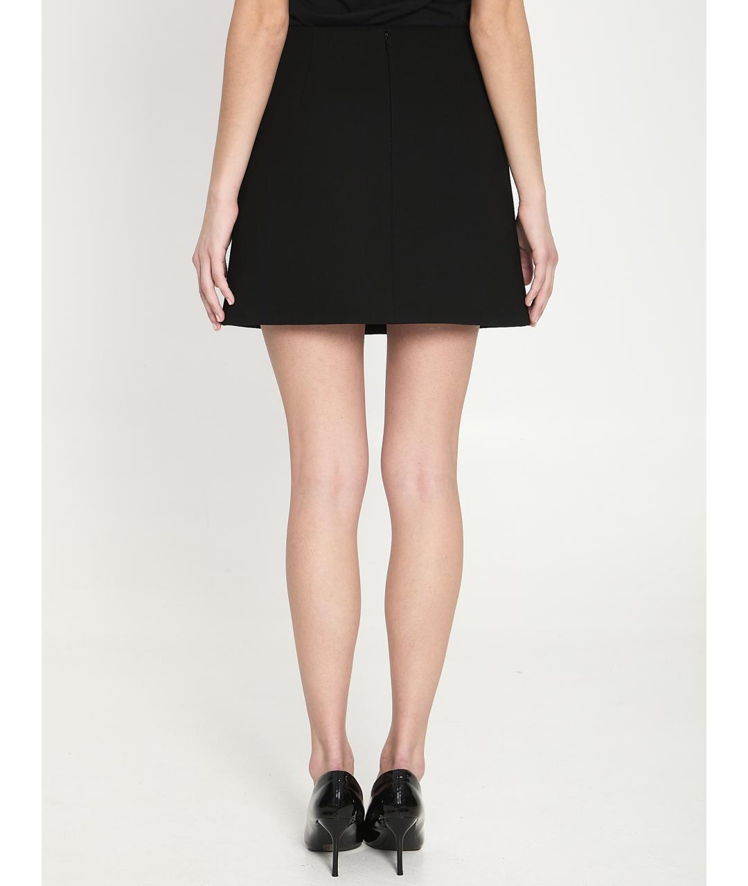 GUCCI Черная шерстяная юбка мини, фото 4