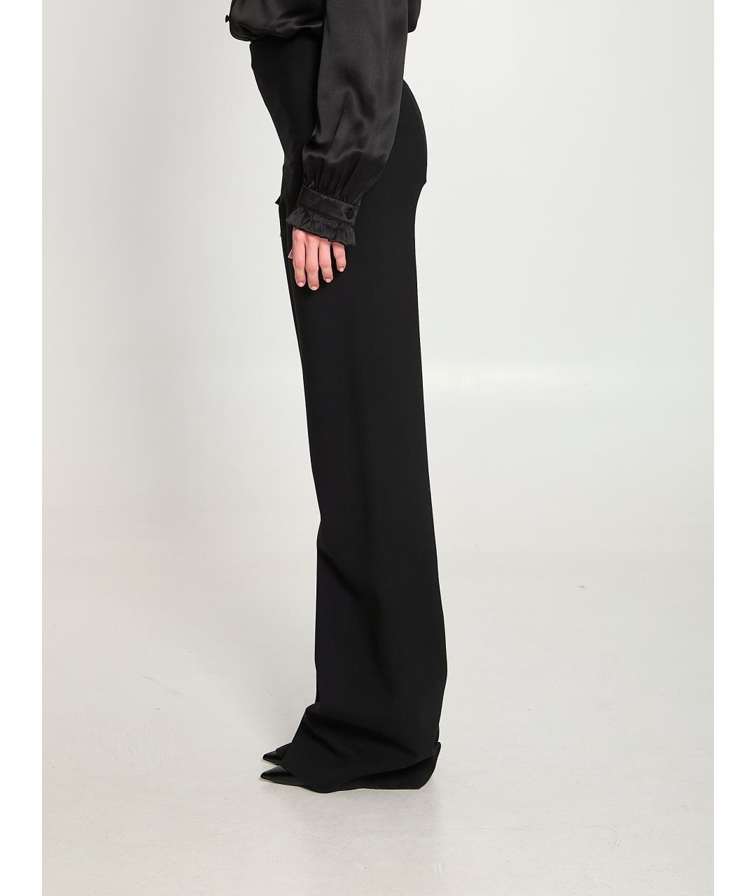 GUCCI Черные шерстяные прямые брюки, фото 3