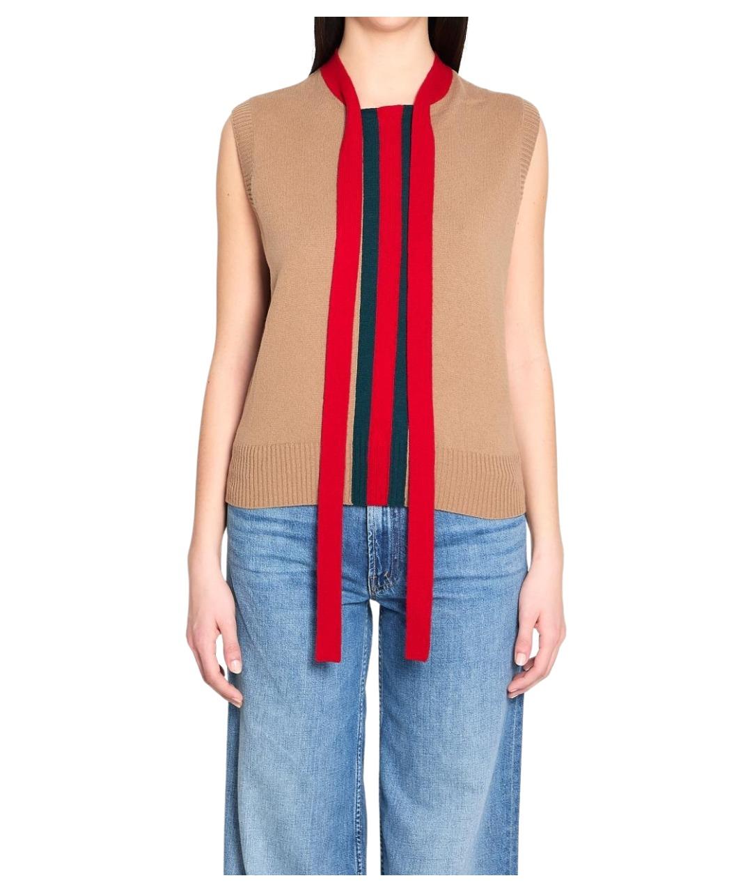 GUCCI Бежевый кашемировый джемпер / свитер, фото 1