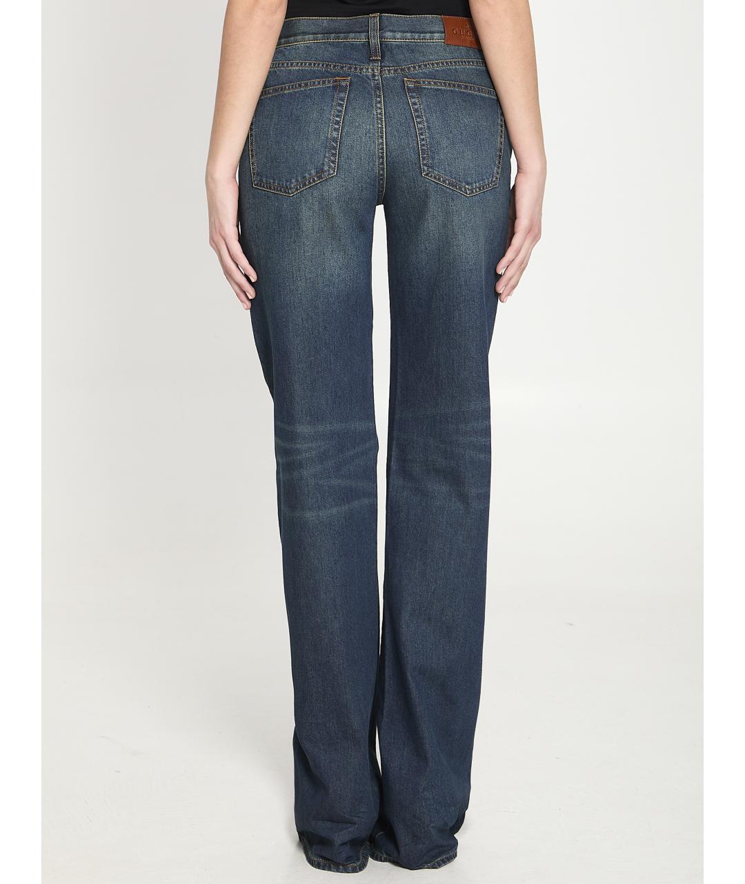 GUCCI Синие хлопковые джинсы клеш, фото 2