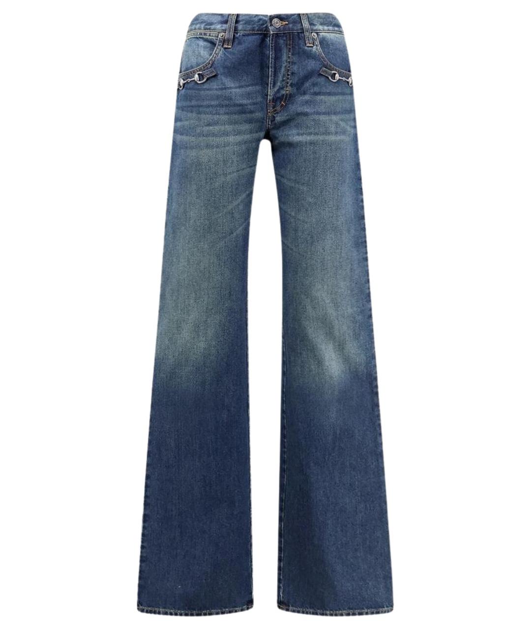 GUCCI Синие хлопковые джинсы клеш, фото 1