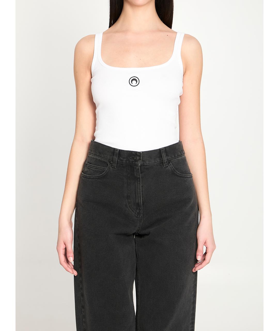 MARINE SERRE Белая хлопковая майка, фото 5