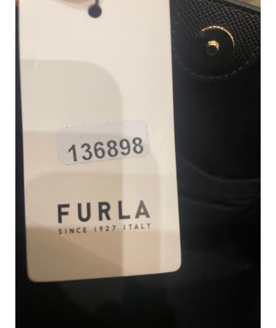 FURLA Черная кожаная сумка тоут, фото 4