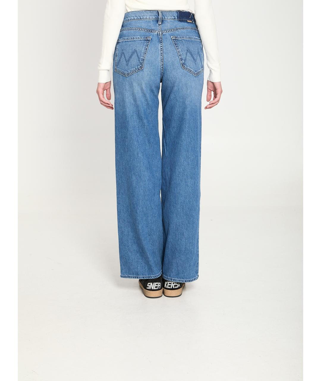 MOTHER Голубые хлопковые прямые джинсы, фото 4