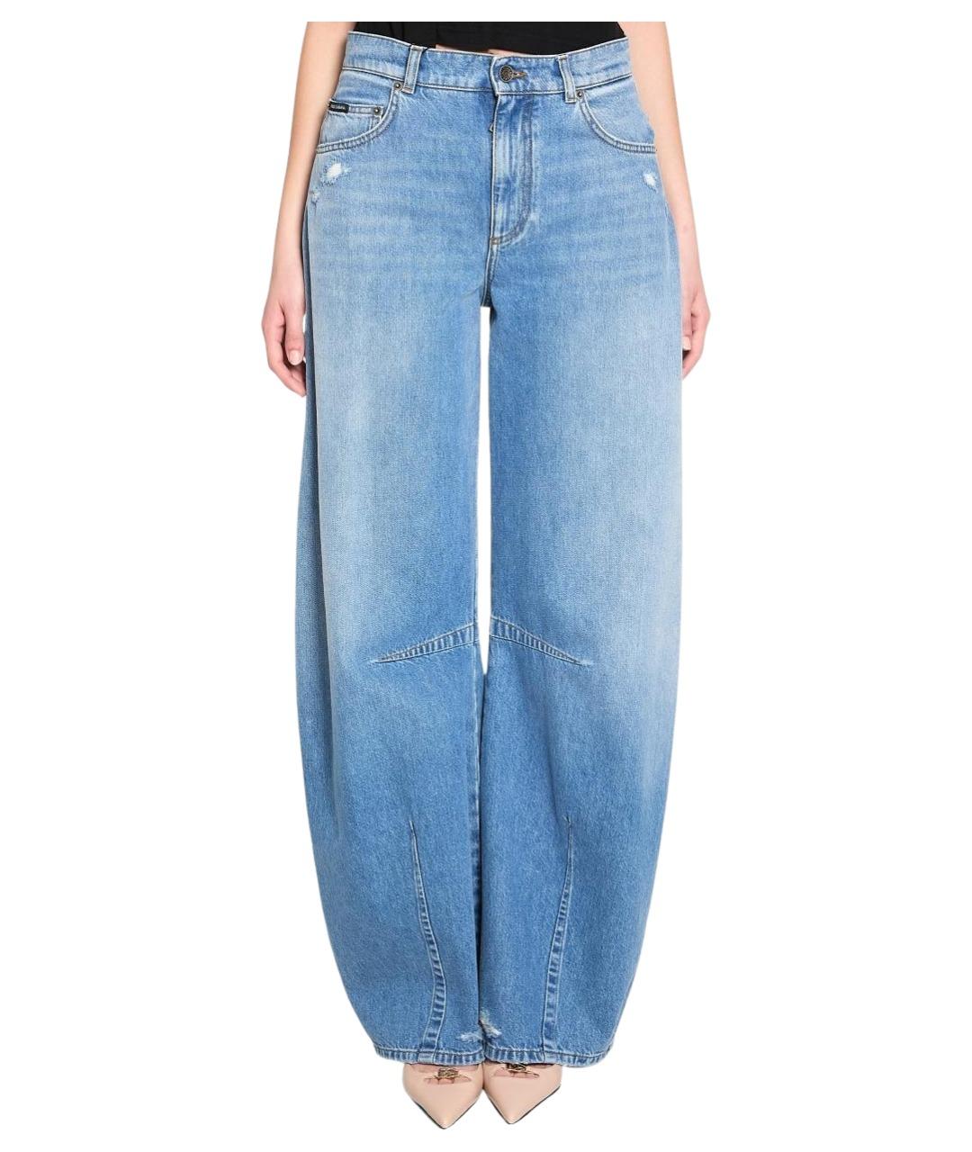 DOLCE&GABBANA Голубые хлопковые джинсы клеш, фото 1