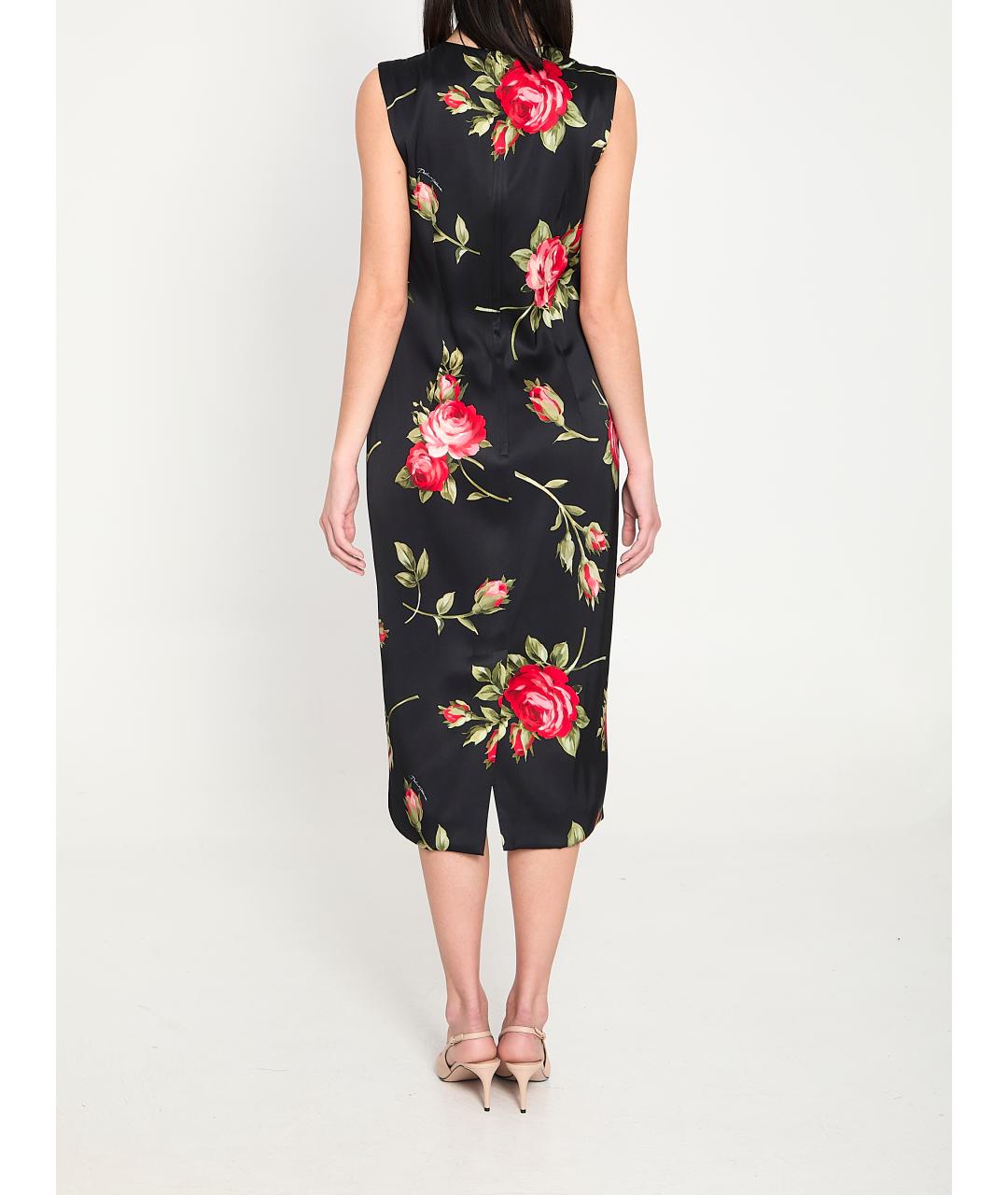 DOLCE&GABBANA Мульти шелковое платье, фото 3