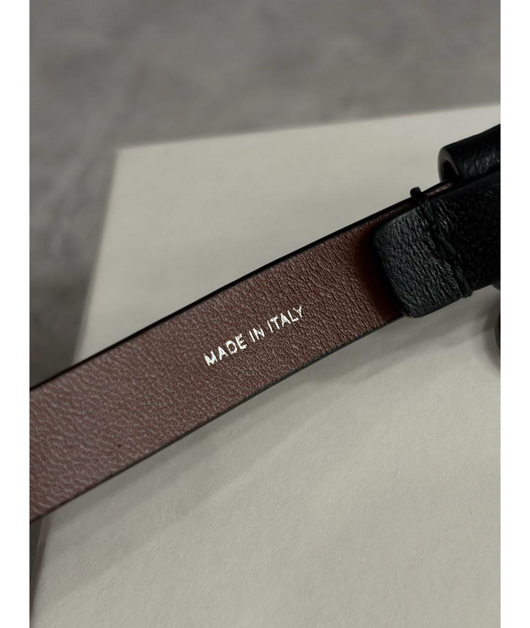 ALEXANDER MCQUEEN Черный кожаный браслет, фото 6