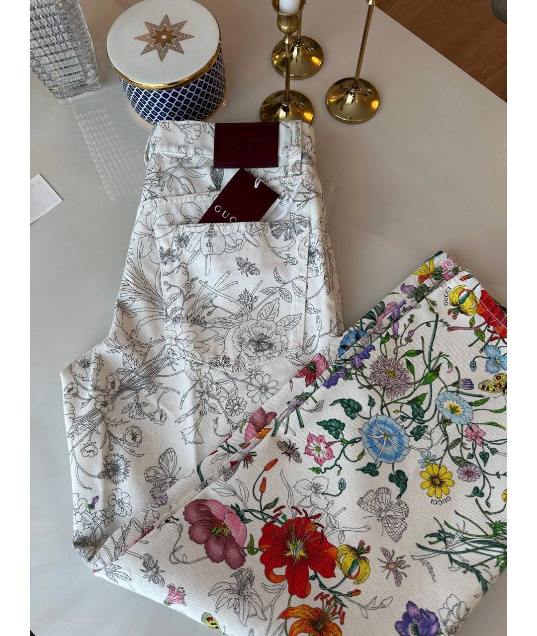 GUCCI Мульти хлопковые прямые джинсы, фото 4