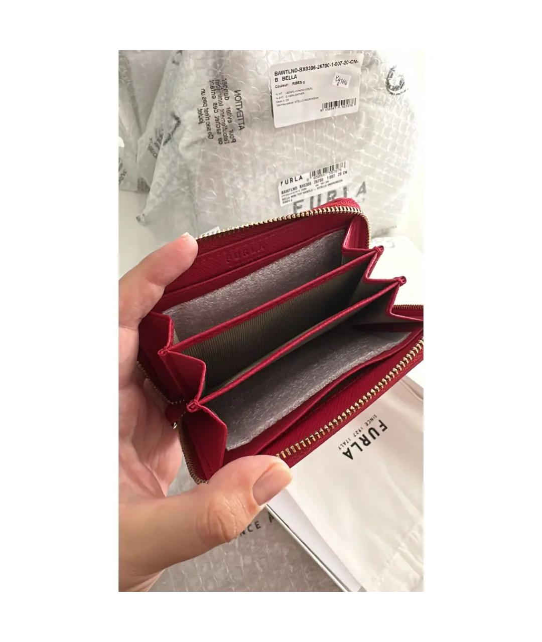 FURLA Красный кожаный кошелек, фото 5