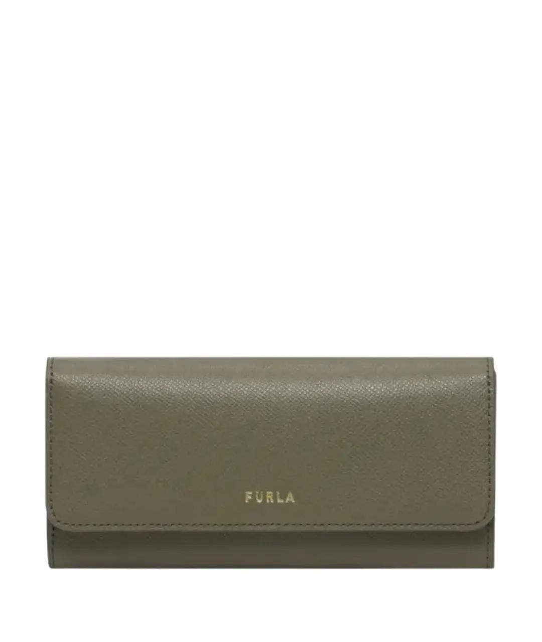 FURLA Хаки кожаный кошелек, фото 1