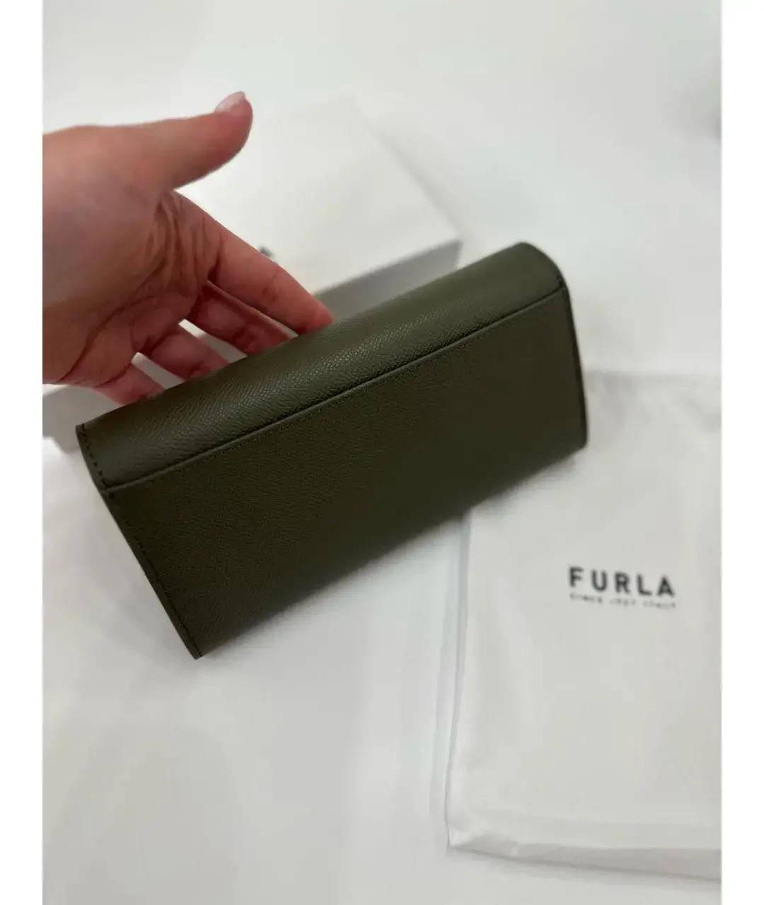 FURLA Хаки кожаный кошелек, фото 4