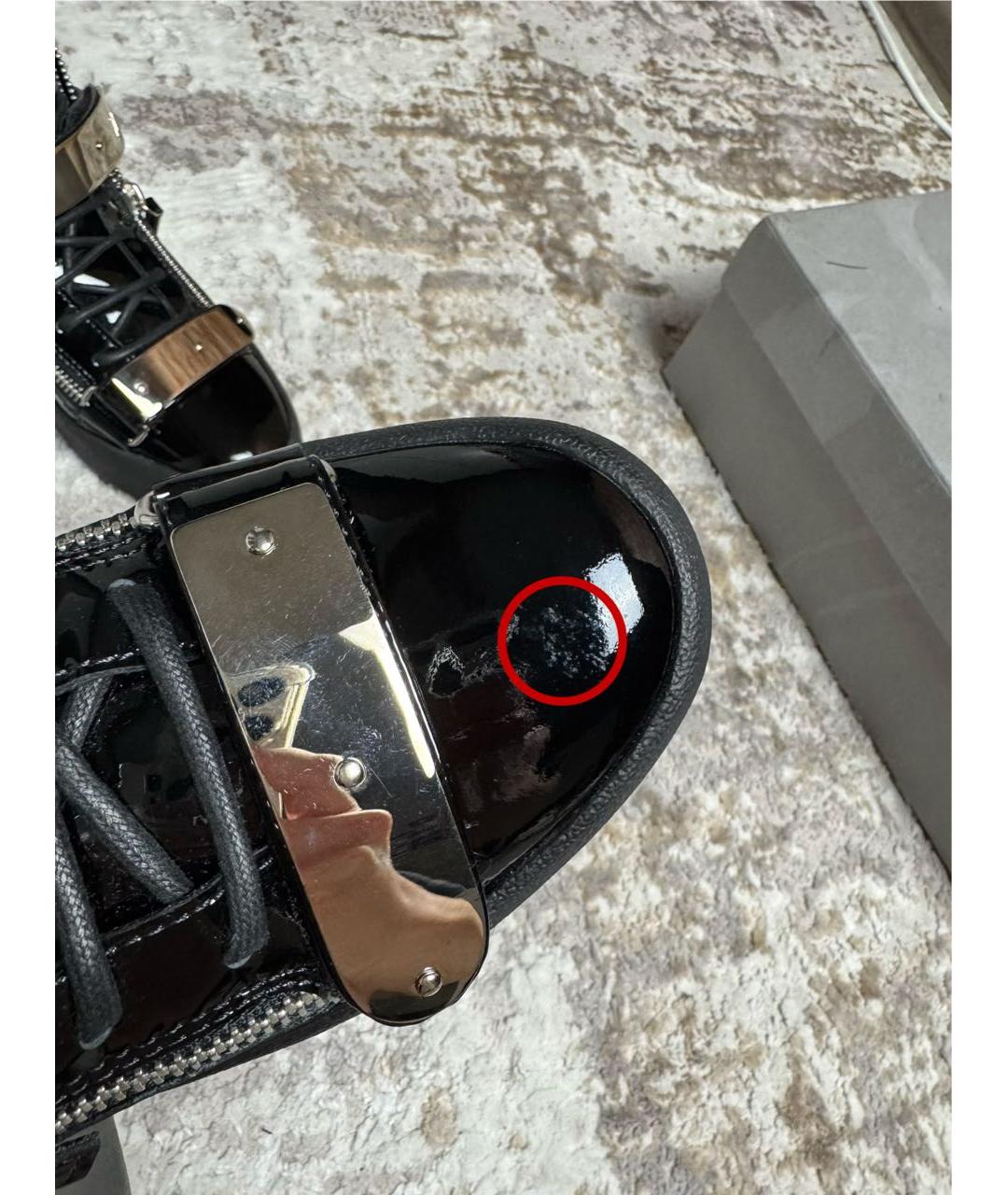 GIUSEPPE ZANOTTI DESIGN Черные кожаные высокие кроссовки / кеды, фото 8