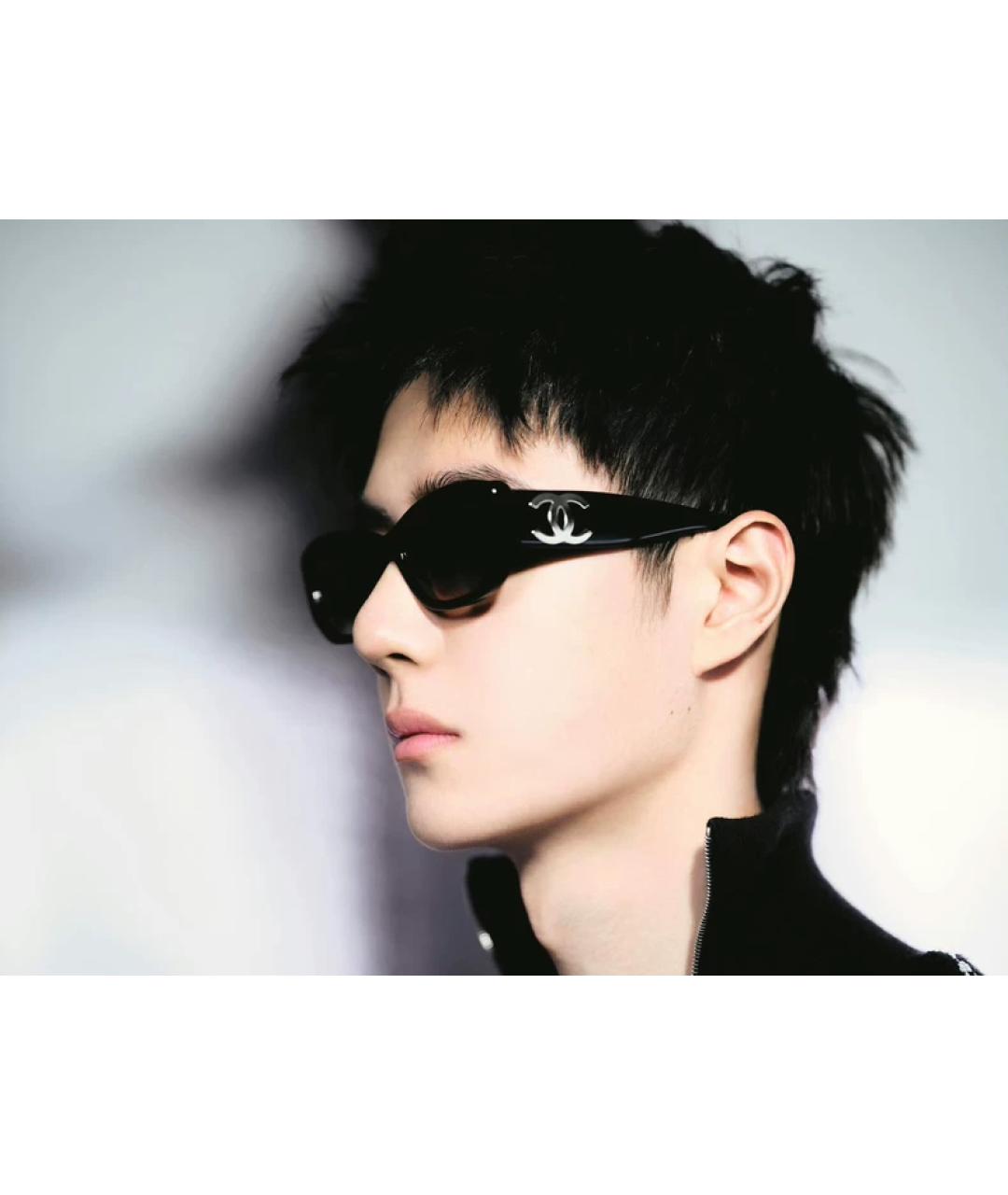 CHANEL Черные пластиковые солнцезащитные очки, фото 7