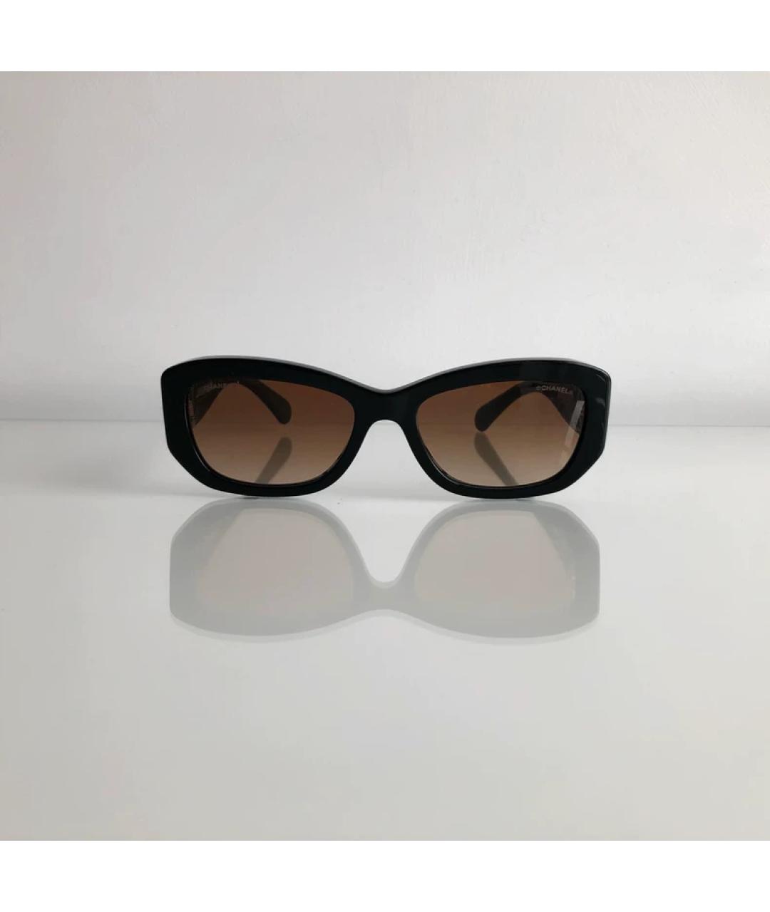 CHANEL Черные пластиковые солнцезащитные очки, фото 2