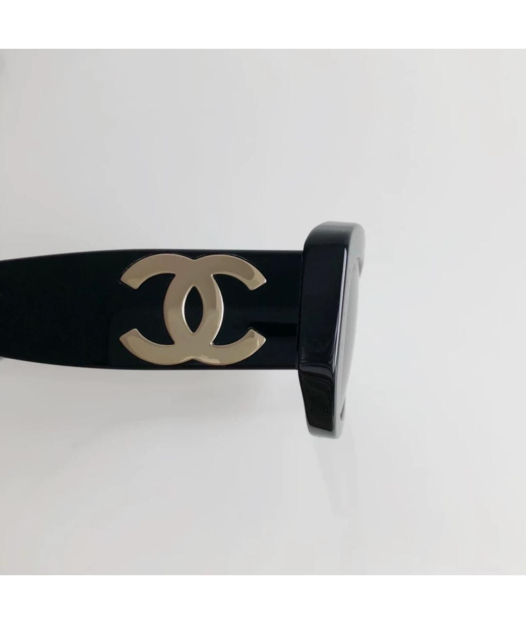 CHANEL Черные пластиковые солнцезащитные очки, фото 3
