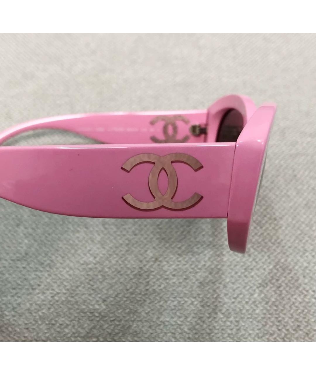 CHANEL Розовые пластиковые солнцезащитные очки, фото 3