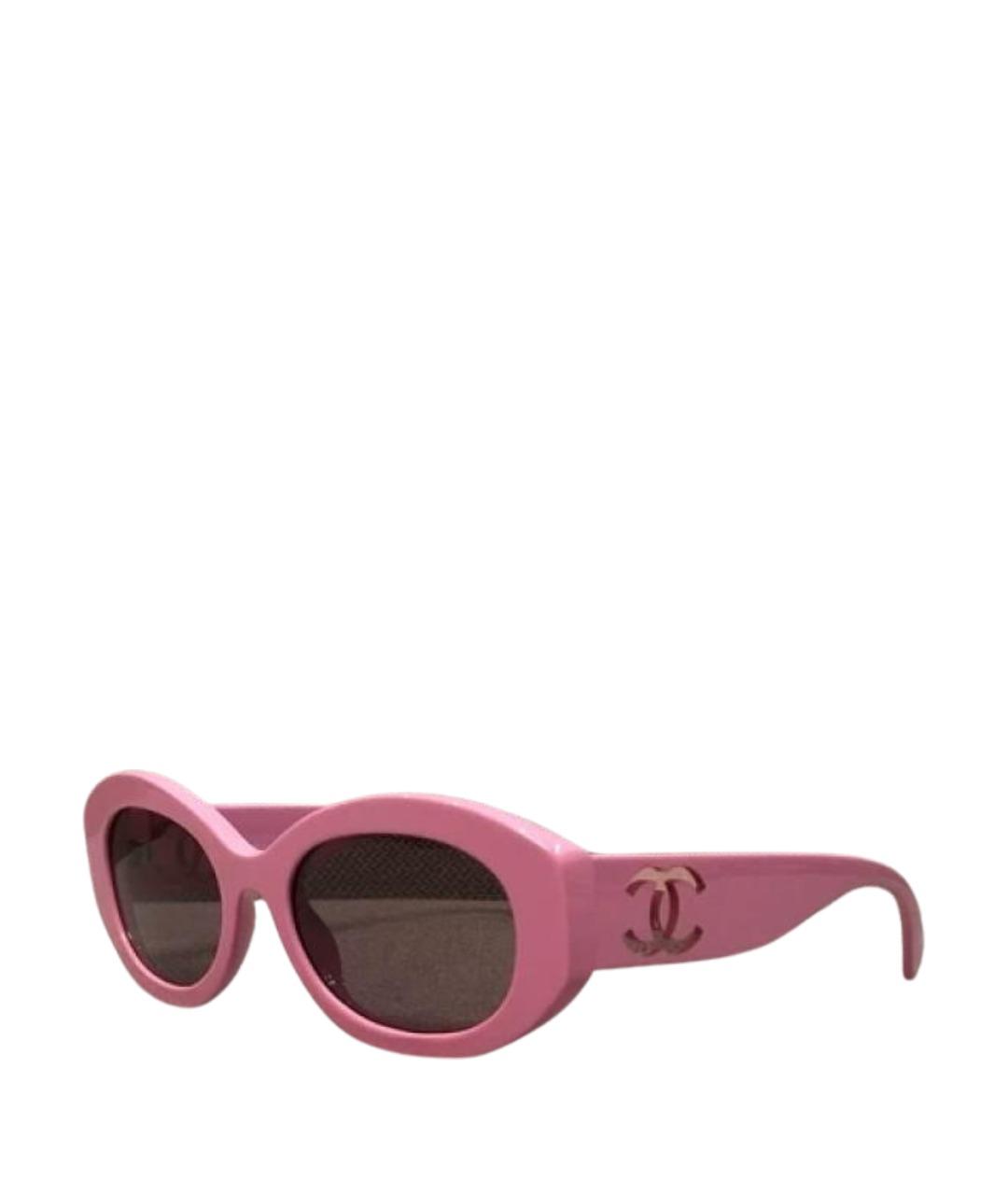 CHANEL Розовые пластиковые солнцезащитные очки, фото 1