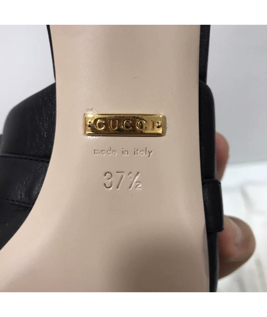 GUCCI Черные кожаные мюли, фото 6