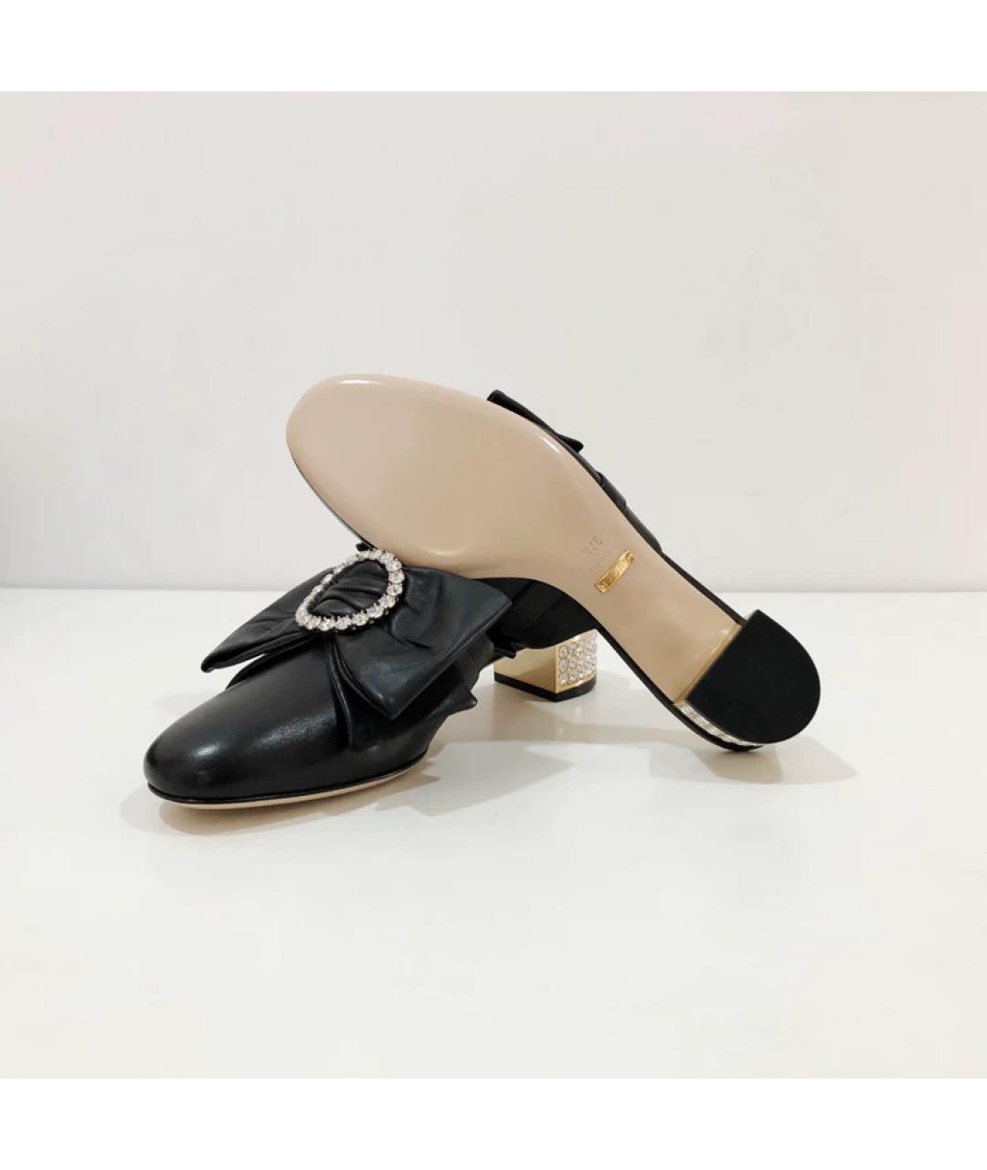 GUCCI Черные кожаные мюли, фото 5