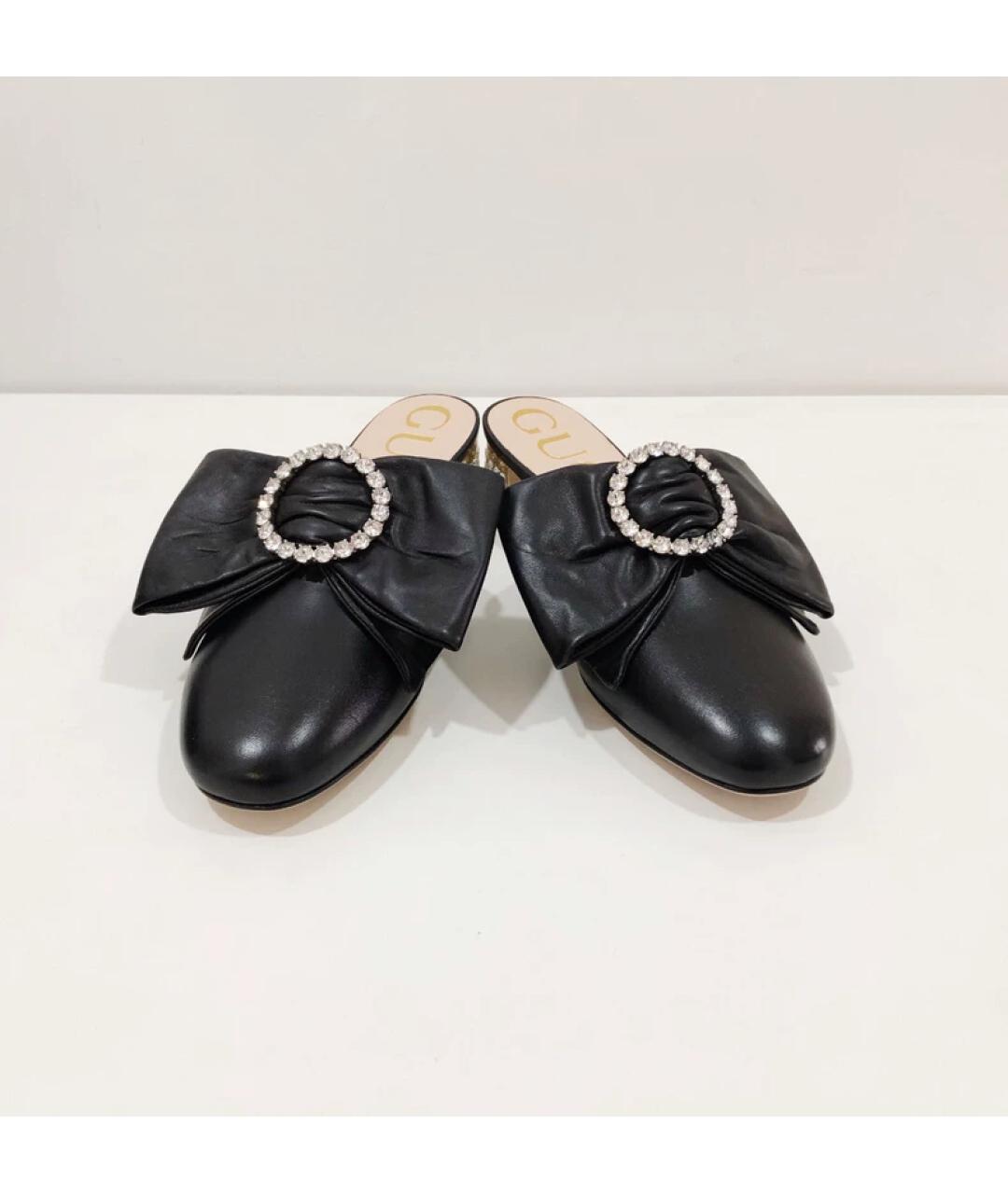 GUCCI Черные кожаные мюли, фото 4