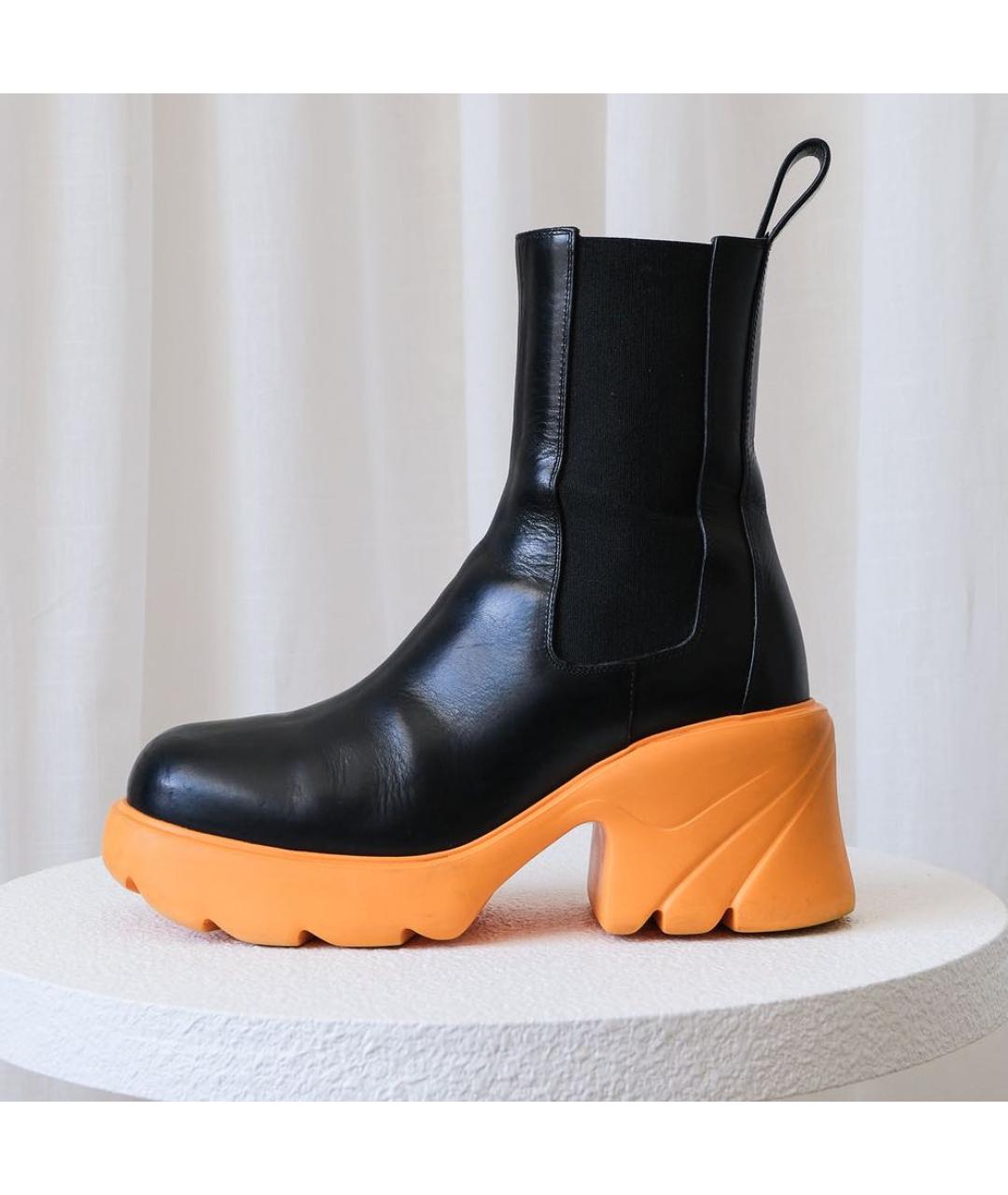 BOTTEGA VENETA Черные кожаные ботинки, фото 7