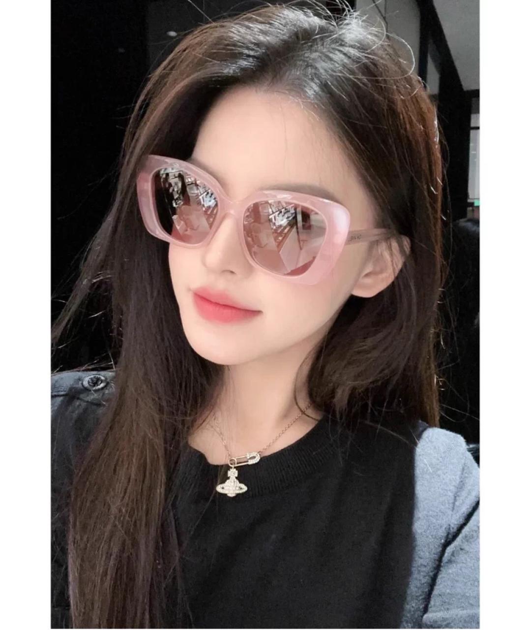 CHANEL Розовые пластиковые солнцезащитные очки, фото 7