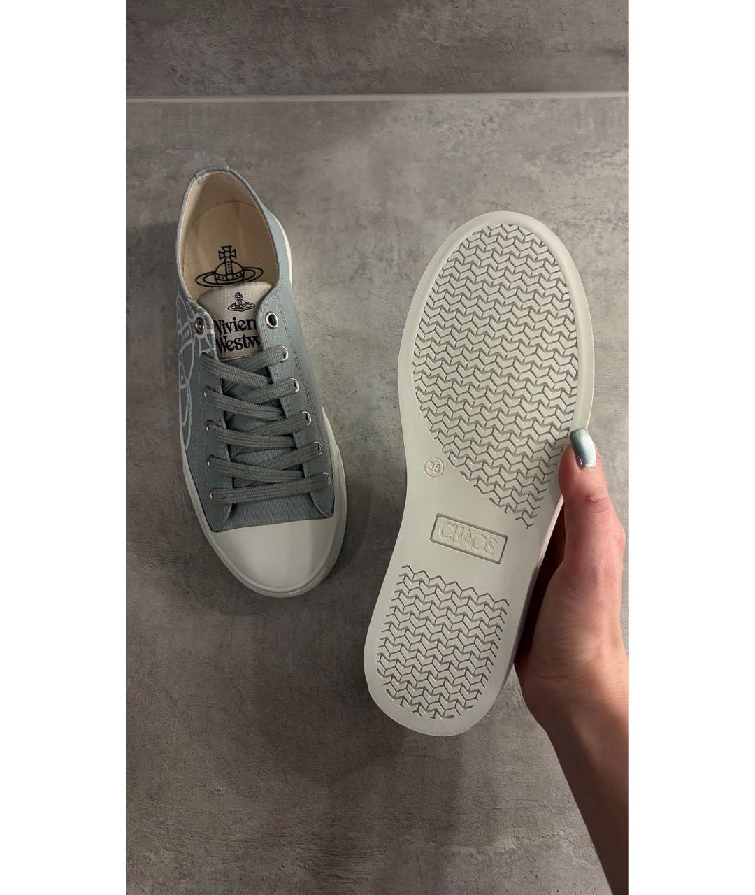 VIVIENNE WESTWOOD Серые текстильные кеды, фото 8