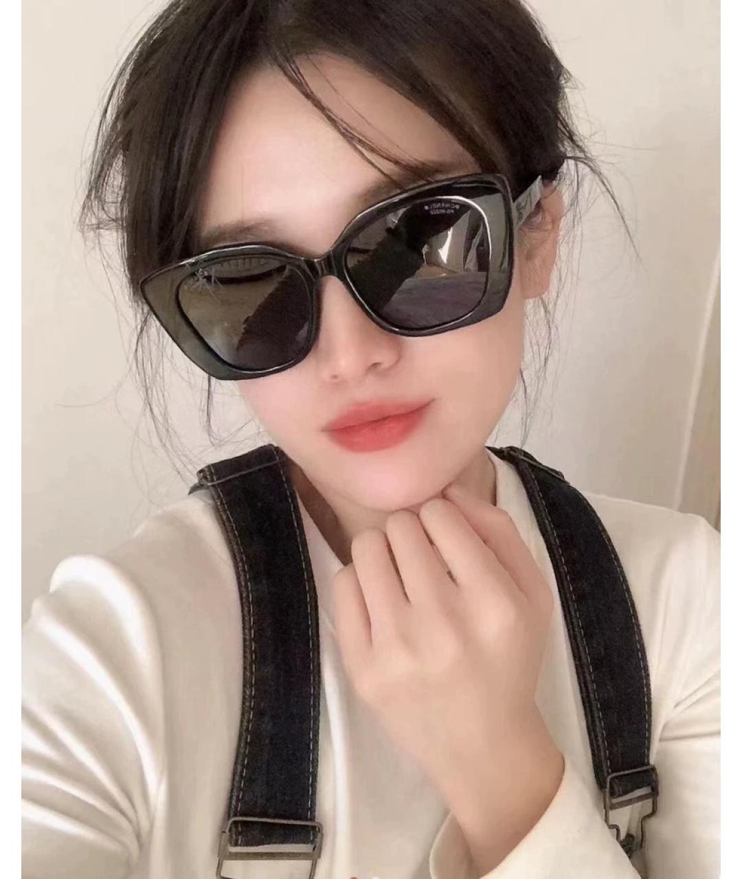 CHANEL Черные пластиковые солнцезащитные очки, фото 5