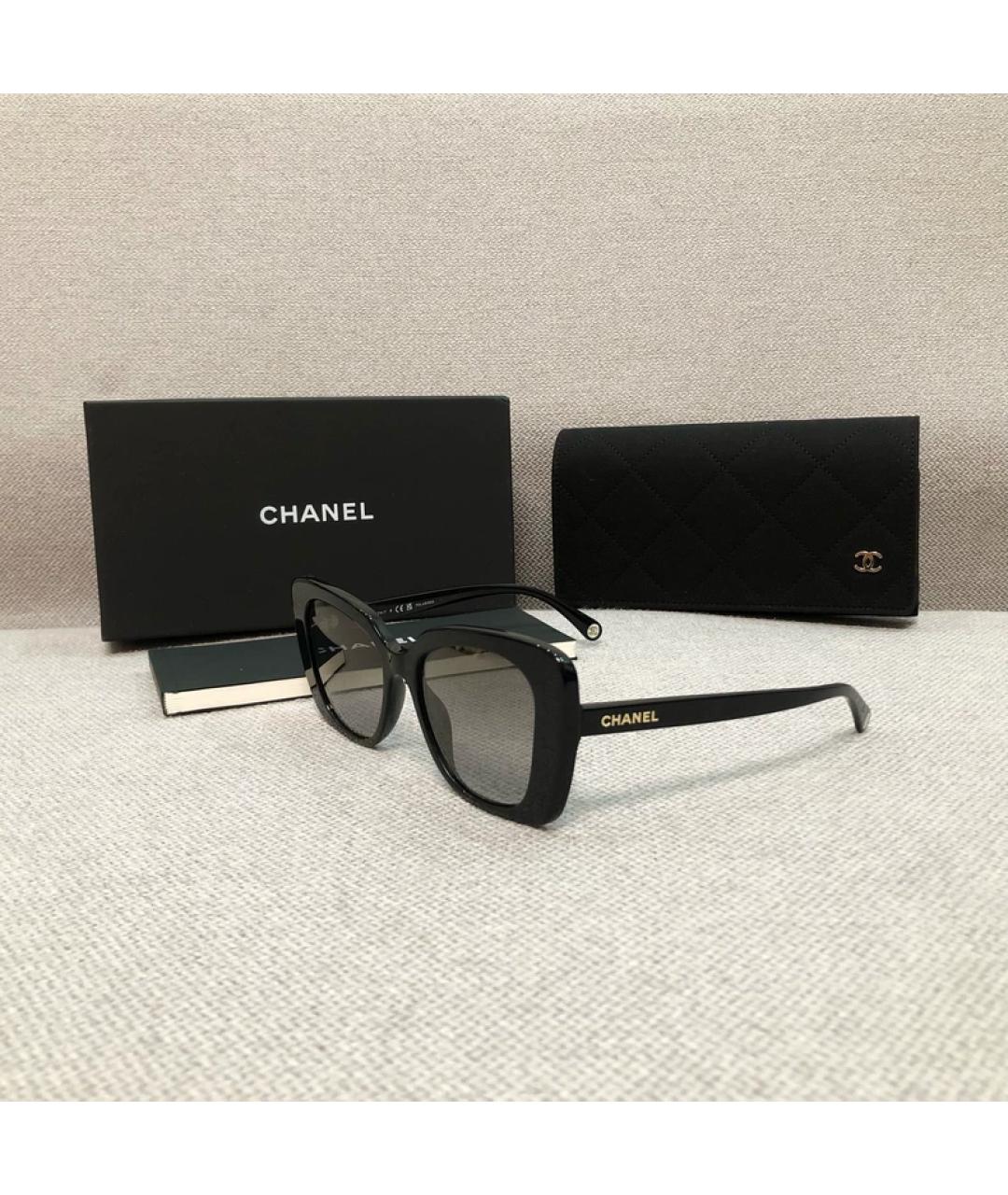 CHANEL Черные пластиковые солнцезащитные очки, фото 6