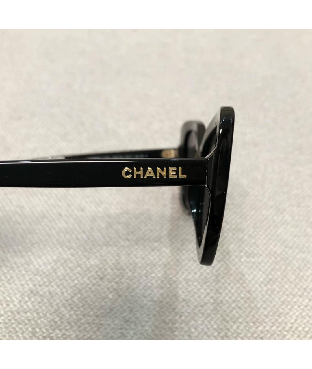 CHANEL Черные пластиковые солнцезащитные очки, фото 3