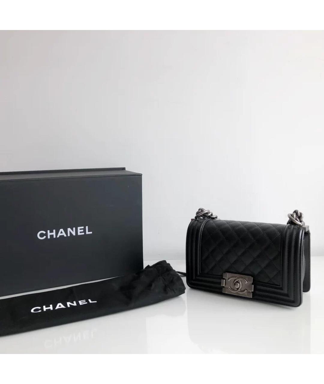 CHANEL Черная кожаная сумка через плечо, фото 9