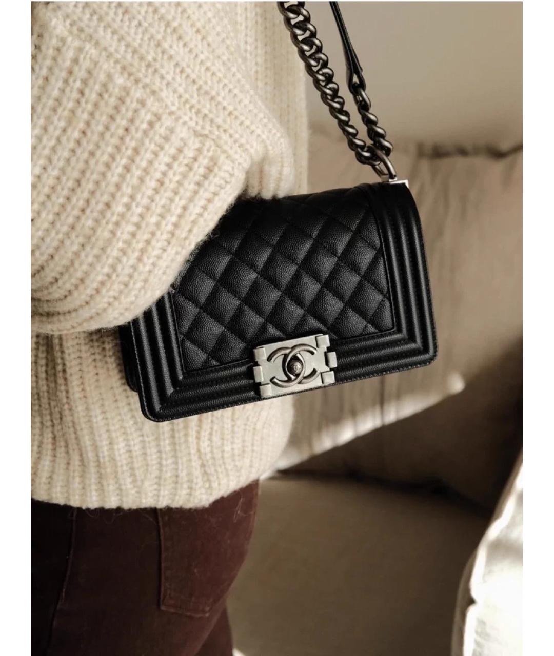 CHANEL Черная кожаная сумка через плечо, фото 7