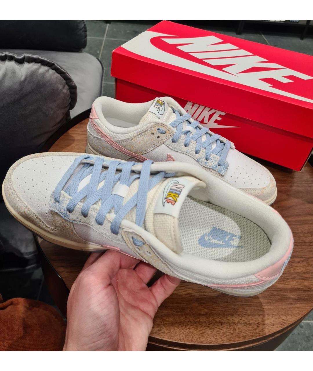 NIKE Бежевые кожаные низкие кроссовки / кеды, фото 6