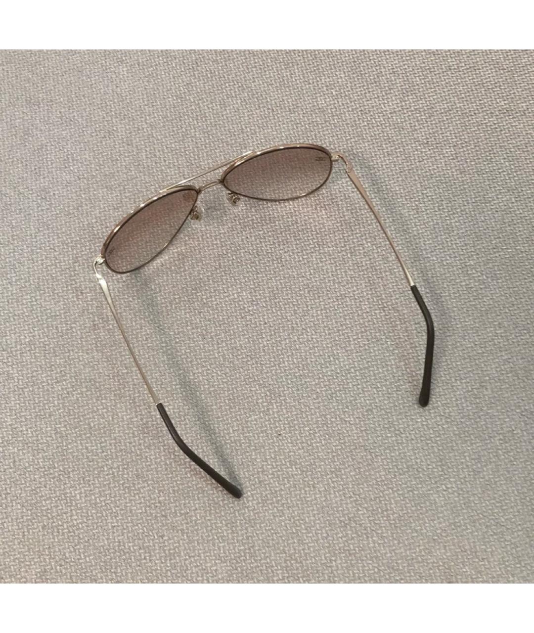 CHANEL Бежевые металлические солнцезащитные очки, фото 4