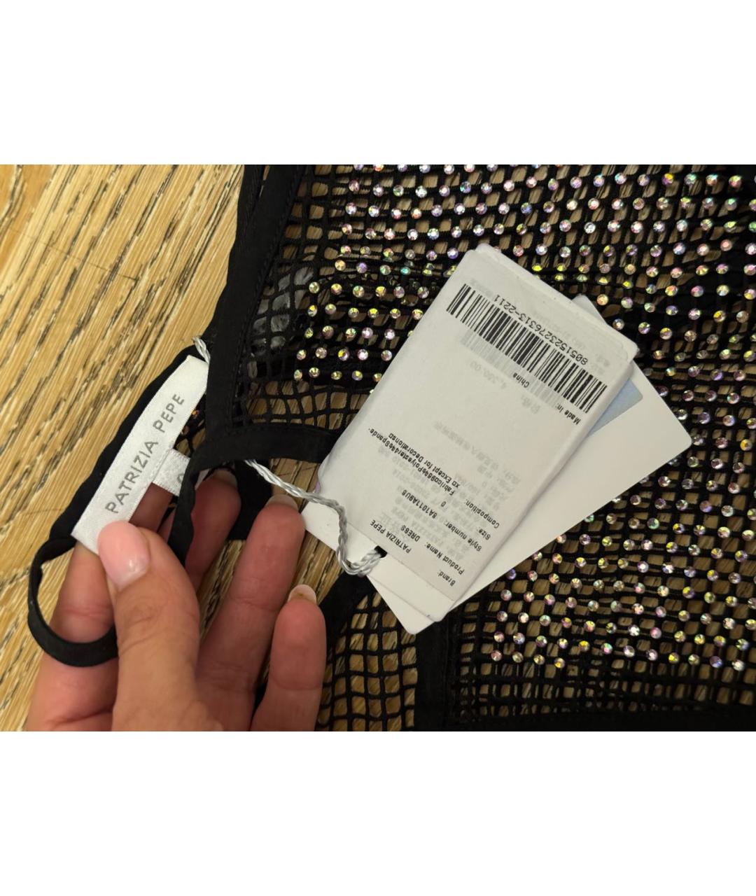 PATRIZIA PEPE Черное полиэстеровое вечернее платье, фото 5