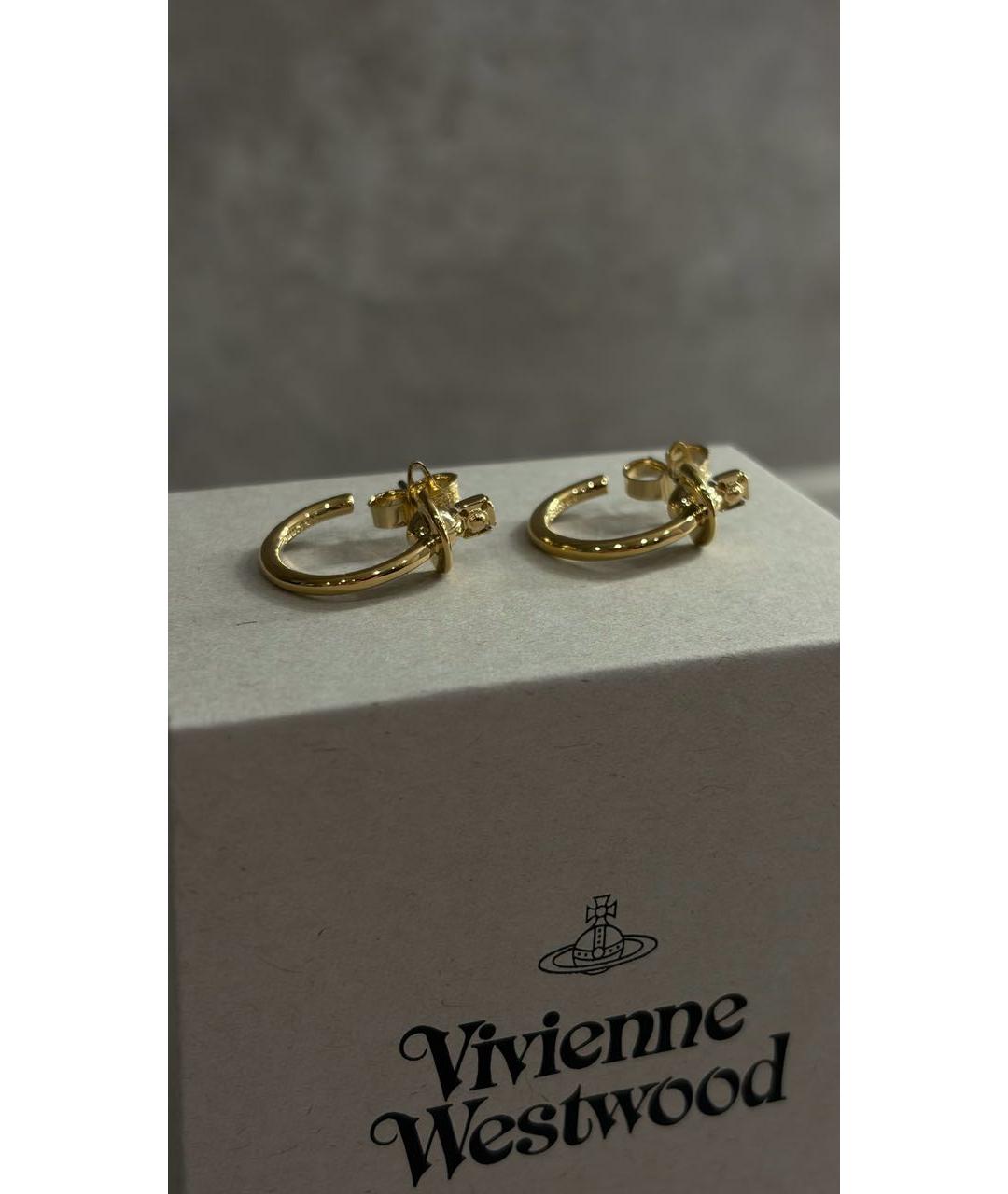 VIVIENNE WESTWOOD Золотые латунные серьги, фото 6